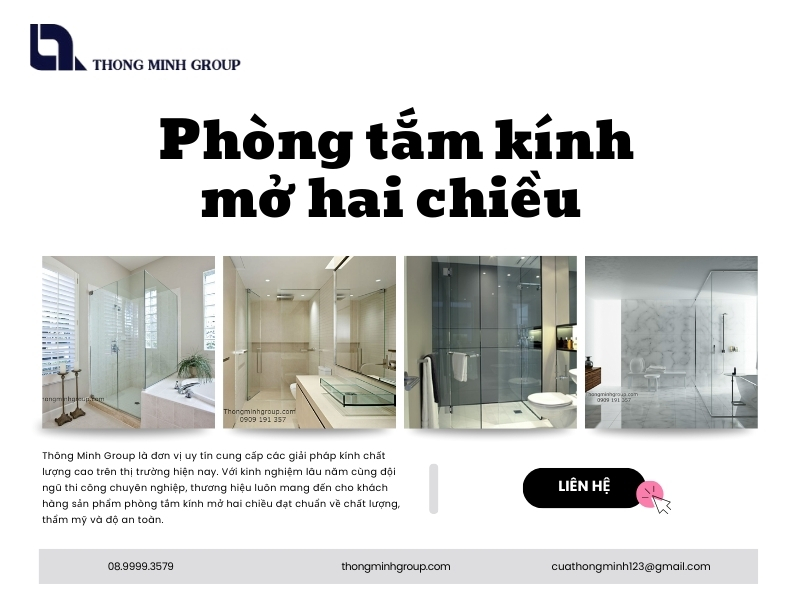 Phòng tắm kính mở hai chiều